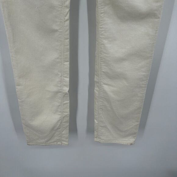 AG ADRIANO GOLDSCHMIED Cream White Corduroy Stevie Slim Straight Leg Jeans 27 - Picture 4 of 8